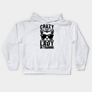 Crazy cat lady in training Kids Hoodie